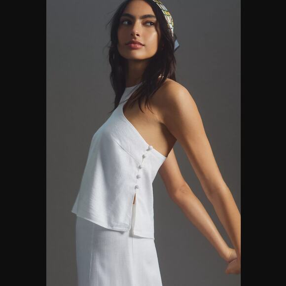 Anthropologie Sunday in Brooklyn White Asymmetrical Cami - New - Medium - Picture 1 of 6